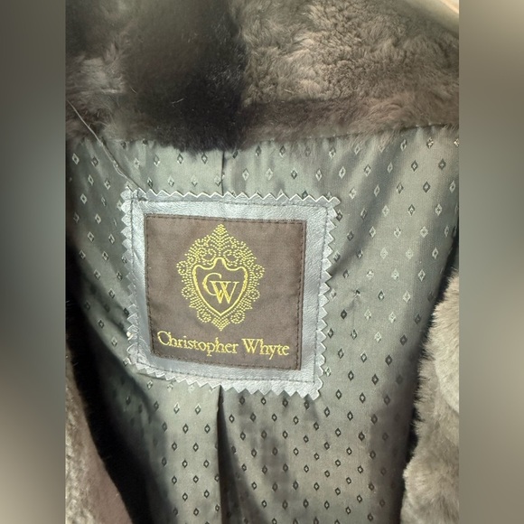 Christopher Whyte luxurious Jacket Women’s Sz M Gray Black Rabbit Fur Silk Lined - Picture 3 of 15